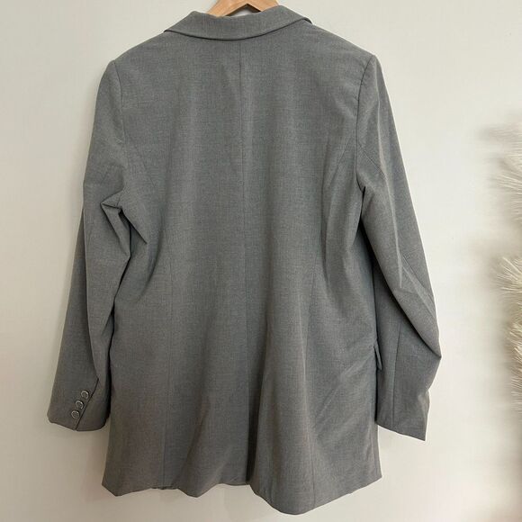 Joie Light Grey Long Open Front Blazer - Picture 2 of 9
